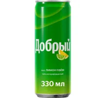 Напиток Добрый Лимон-лайм, газ ж/б 0,33л