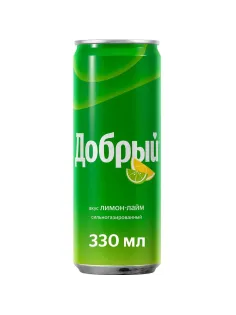 Напиток Добрый Лимон-лайм, газ ж/б 0,33л