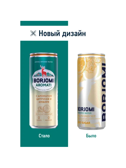Напиток Боржоми Flavored Water Цитрус-Имбирь без сахара, газ ж/б, 0,33л