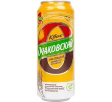 Квас Очаковский фильтрованный пастеризованный, газ ж/б 0,45л