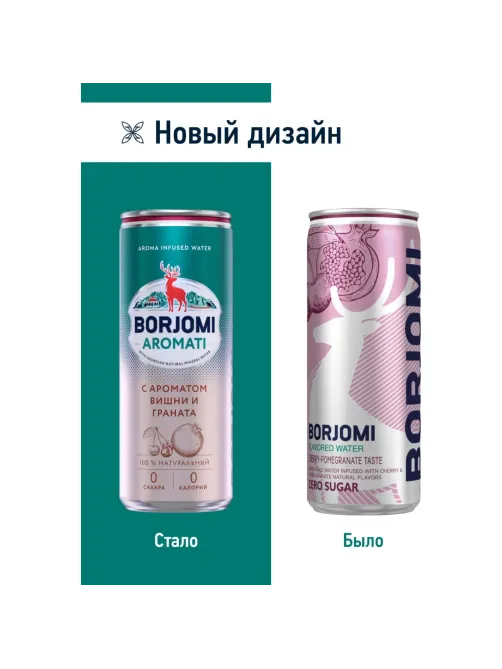 Напиток Боржоми Flavored Water Вишня-Гранат без сахара, газ ж/б, 0,33л