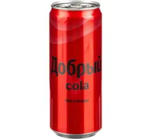 Напиток Добрый Cola без сахара, газ ж/б 0,33л