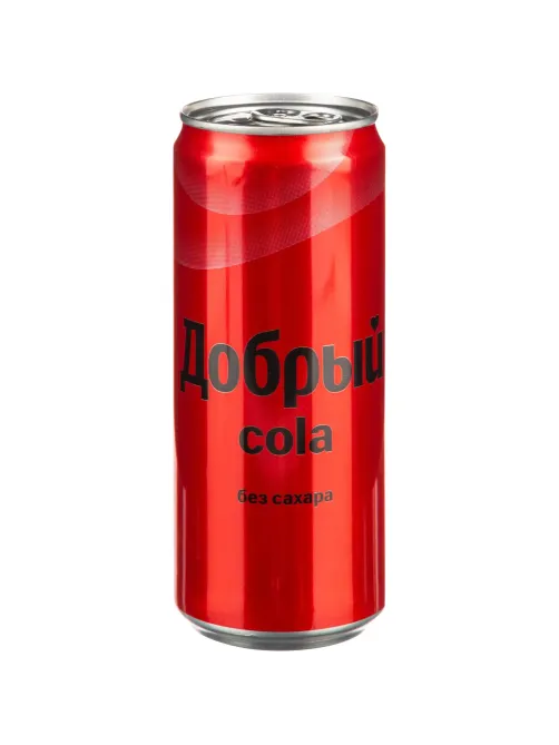 Напиток Добрый Cola без сахара, газ ж/б 0,33л