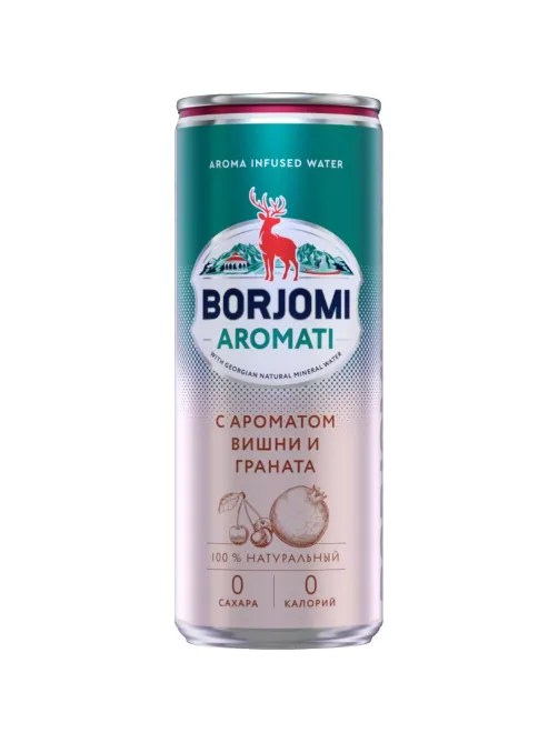 Напиток Боржоми Flavored Water Вишня-Гранат без сахара, газ ж/б, 0,33л
