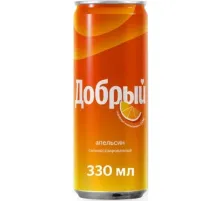Напиток Добрый Апельсин, газ ж/б 0,33л