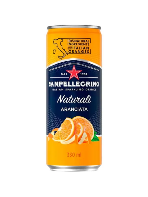 Напиток SanPellegrino Naturali с соком апельсина, газ ж/б 0,33л