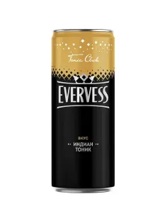 Напиток Evervess Tonic club Индиан Тоник, газ ж/б 0,33л