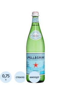 Вода минеральная San Pellegrino питьевая газ стекло 0,75л