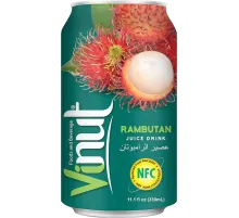 Напиток Vinut Rambutan Juice, сокосодержащий, негаз ж/б 0,33л