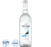 Вода питьевая 4 Воды негаз стекло 0,375л