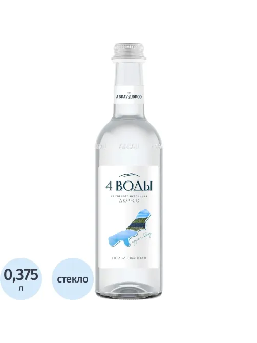 Вода питьевая 4 Воды негаз стекло 0,375л