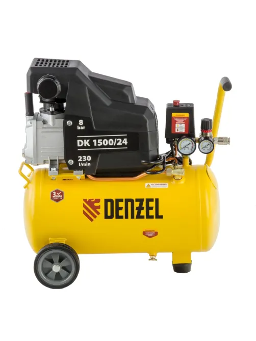 Компрессор поршневой DENZEL DK1500/24, Х-PRO 230 л/мин, 24л (58063)