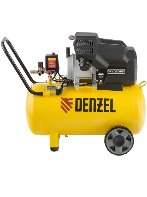 Компрессор поршневой DENZEL DKV2200/50, Х-PRO 400 л/мин, 50 л (58083)