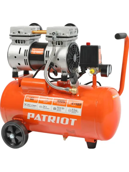 Компрессор поршневой безмасл. PATRIOT WO 24-260S, 260л/мин (525301921)