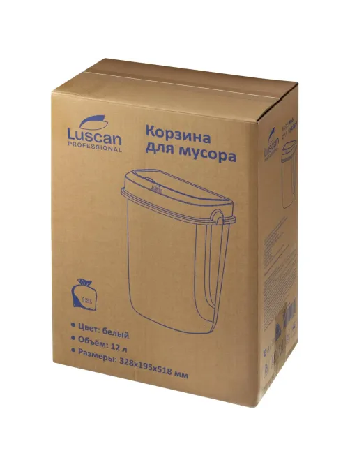 Контейнер для мусора (корзина) Luscan Prof Etalon 12л белый 151041