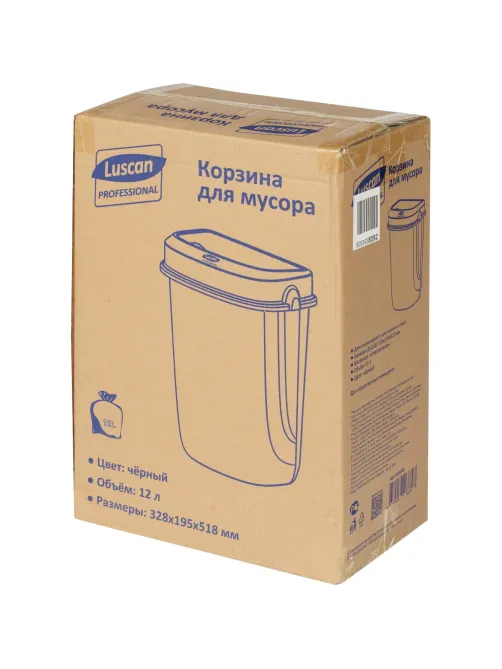 Контейнер для мусора  (корзина) Luscan Prof Etalon 12л черный 151041