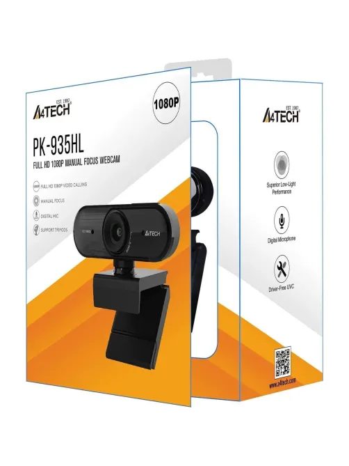 Веб-камера A4Tech (PK-935HL) черный 2Mpix (1920x1080) USB2.0 с микрофоном