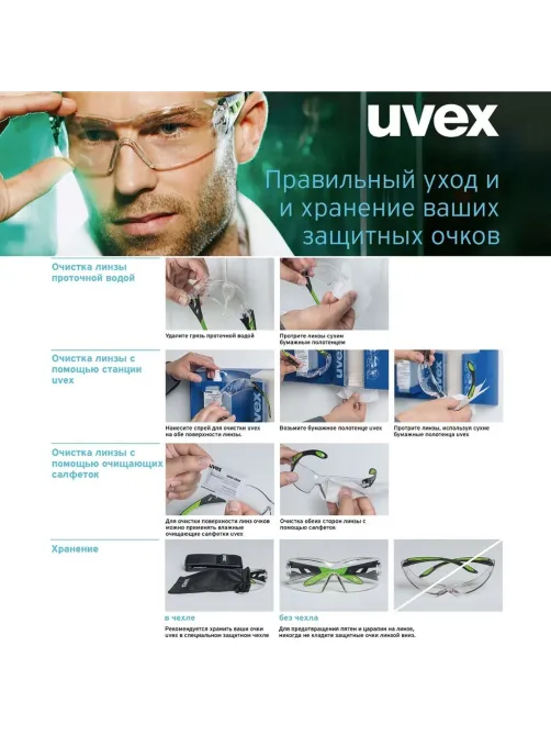 Очки защитные закрытые UVEX Ультравижн прозрачные (арт произв 9301714)