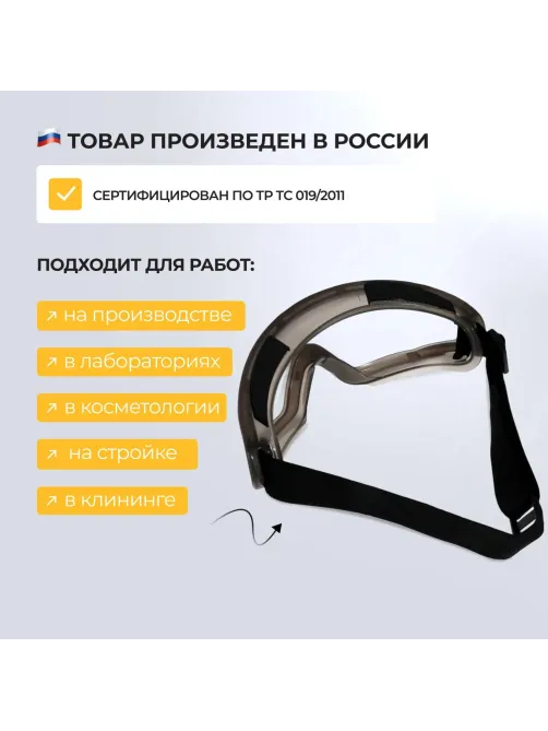 Очки закрытые Панорамного типа с покрытием ОЧК601 KN
