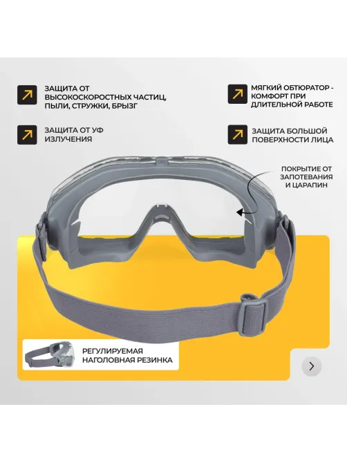 Очки защитные закрытые панорамые с увелич линзой I-PROTECT PRO (ОЧК901)