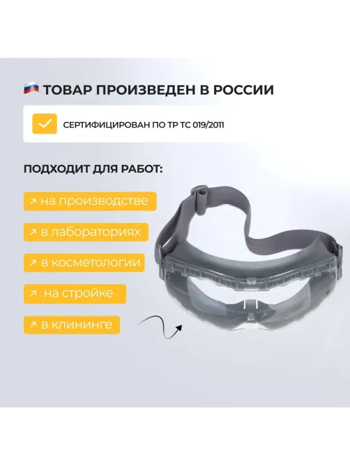 Очки защитные закрытые панорамые с увелич линзой I-PROTECT PRO (ОЧК901)