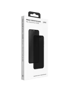 Защитное стекло PERO Full Glue Privacy для iPhone 16 Plus, черное