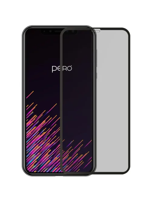 Защитное стекло PERO Full Glue Privacy для iPhone 16, черное
