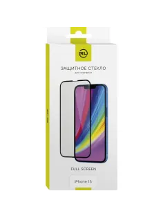 Защитное стекло RedLine iPhone 15 Full FULL GLUE черная рамка,на подложке