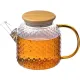 Чайник заварочный AROMA, объем 1л,из боросилик стекла,с крышк бамбук,105040