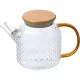 Чайник заварочный AROMA, объем 1л,из боросилик стекла,с крышк бамбук,105040