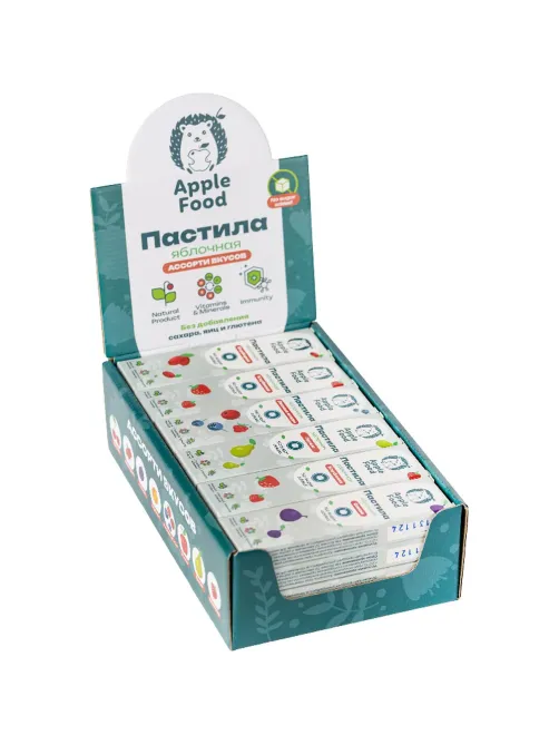 Пастила Apple Food слив_барб_гр_абр_клуб_лес.яг_виш_ябл (960г) 40гx24шт/уп
