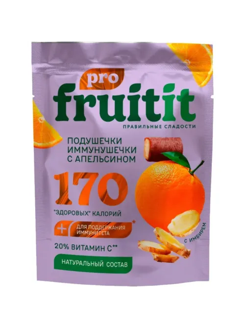 Пастила Иммунушечки FRUIT IT PRO фрукт подушечки с маршмэллоу, с апел, 50г