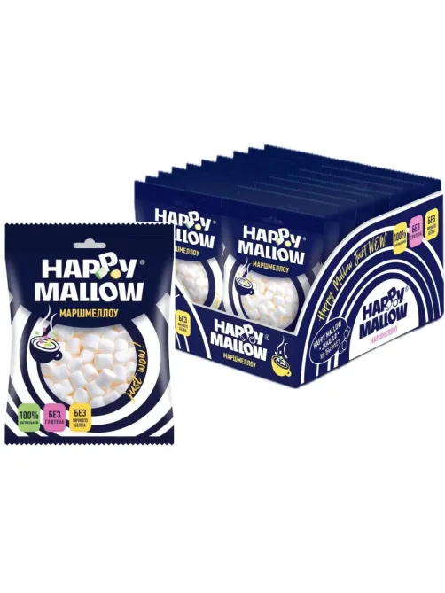 Зефир Happy Mallow воздушный для какао, 20г 20шт/уп