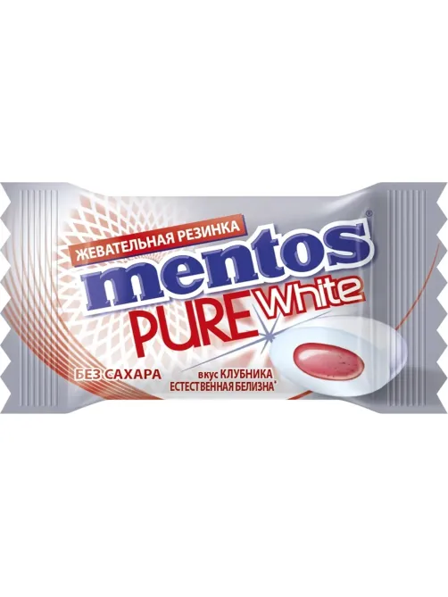 Жевательная резинка Mentos Mentos Pure White Клубника, 100 шт/уп