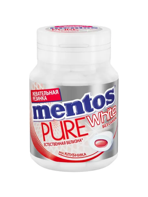 Жевательная резинка Mentos Pure White Клубника, 54г