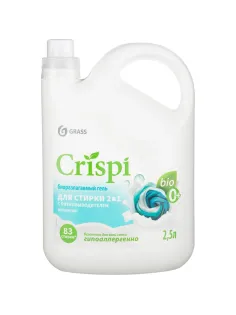 Гель для стирки 2 в 1 с пятновыводителем концентрат CRISPI, 2500 мл