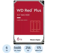 Жесткий диск WD RED PLUS 3.5 SATA 6TB 5400rpm 256MB (WD60EFPX)