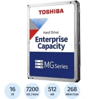 Жесткий диск TOSHIBA SAS 16TB 7200RPM 12GB/S 512MB (MG09SCA16TE)