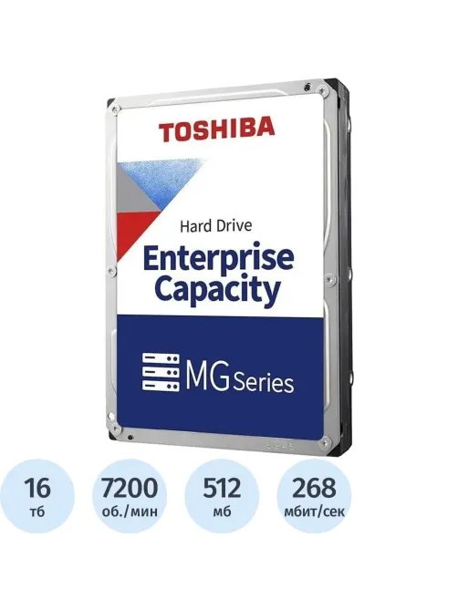 Жесткий диск TOSHIBA SAS 16TB 7200RPM 12GB/S 512MB (MG09SCA16TE)