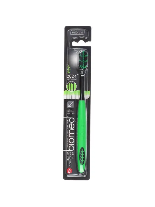 Зубная щетка BIOMED Black 1шт цвет в асс