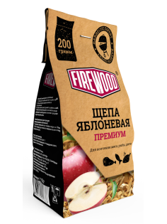 Щепа для копчения Firewood яблоневая, 200г
