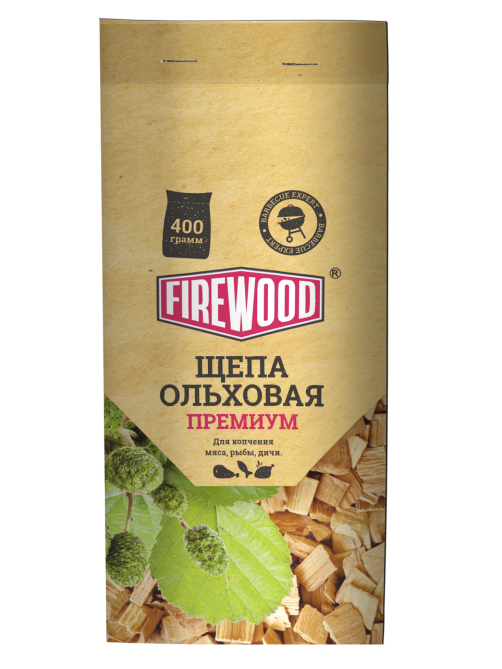 Щепа для копчения Firewood ольховая, 400г