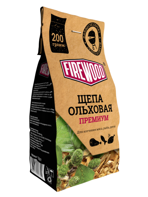 Щепа для копчения Firewood Премиум ольховая, 200г