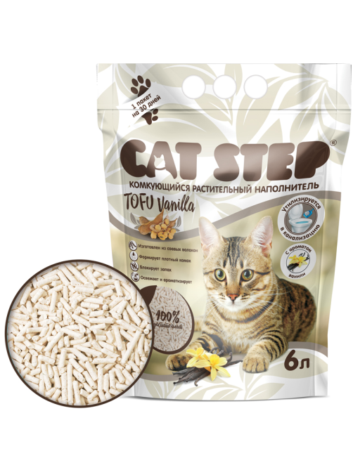 Наполнитель Cat Step Tofu ваниль, 6л