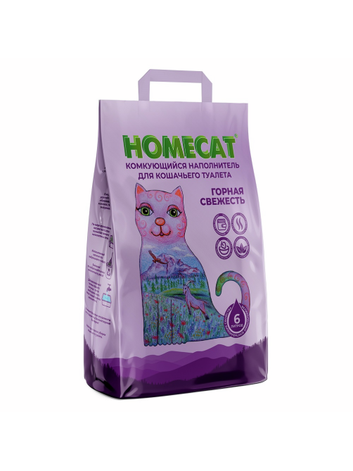 Наполнитель Homecat Горная свежесть комкующийся, 6л