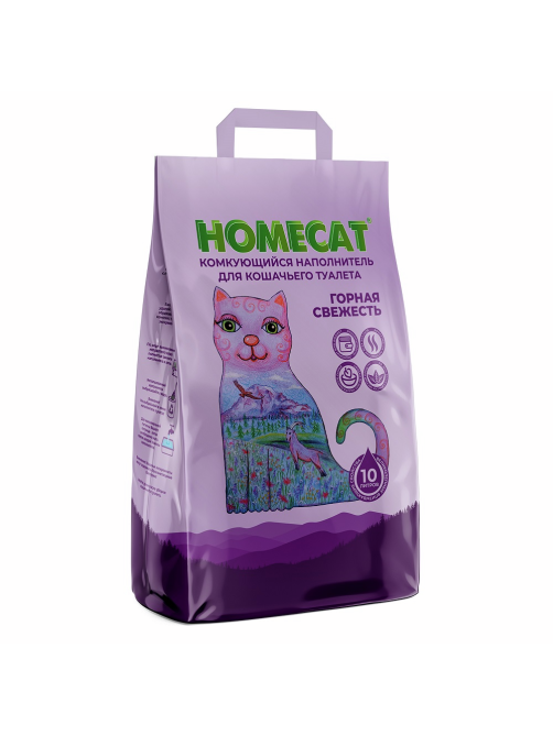 Наполнитель Homecat Горная свежесть комкующийся, 10л