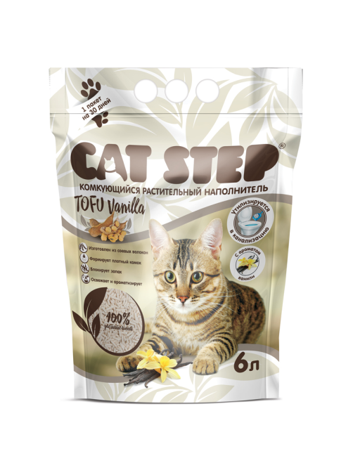 Наполнитель Cat Step Tofu ваниль, 6л