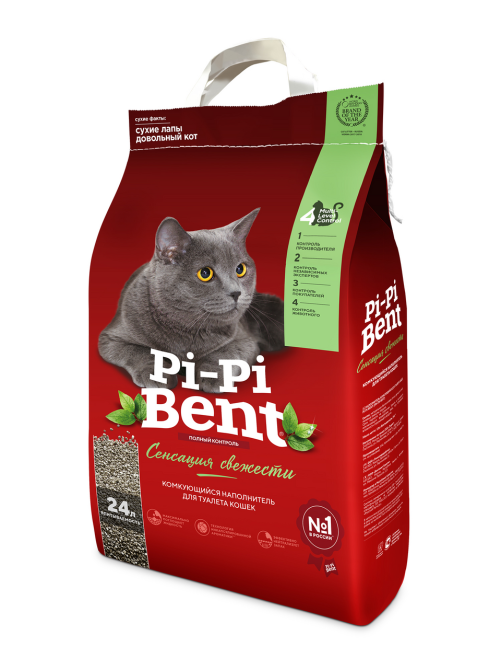Наполнитель Pi-Pi Bent Сенсация свежести комкующийся, 10кг