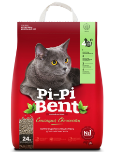 Наполнитель Pi-Pi Bent Сенсация свежести комкующийся, 10кг