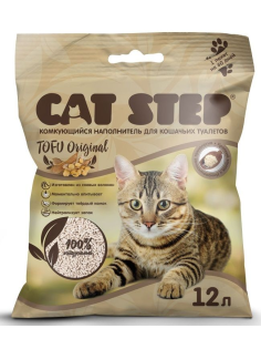 Наполнитель для кошачьего туалета Cat Step Тофу оригинальный комкующийся, 12л